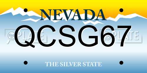 QCSG67 Nevada License Plate