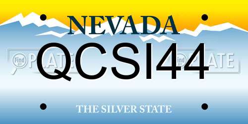 QCSI44 Nevada License Plate