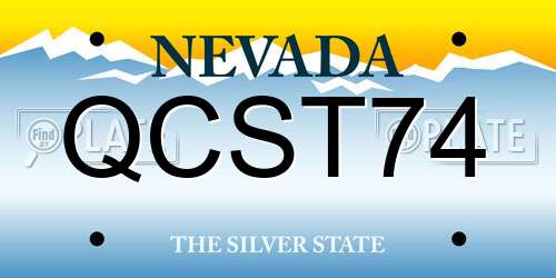 QCST74 Nevada License Plate