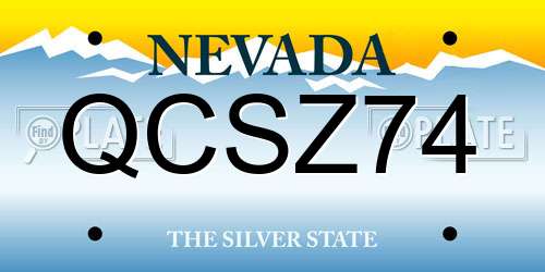 QCSZ74 Nevada License Plate