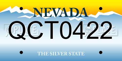 QCT0422 Nevada License Plate