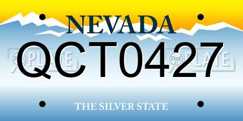 QCT0427 Nevada License Plate