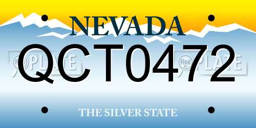 QCT0472 Nevada License Plate