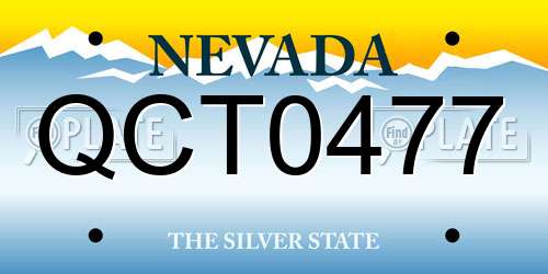QCT0477 Nevada License Plate
