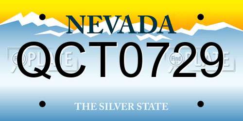 QCT0729 Nevada License Plate