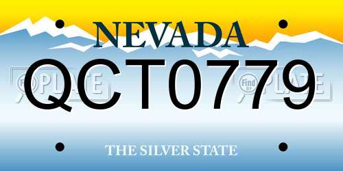 QCT0779 Nevada License Plate
