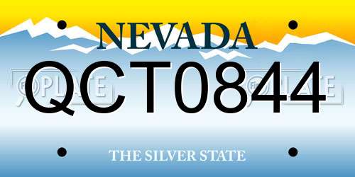 QCT0844 Nevada License Plate