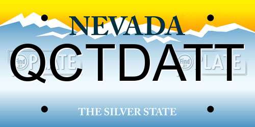 QCTDATT Nevada License Plate