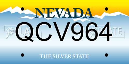 QCV964 Nevada License Plate