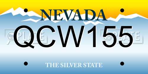 QCW155 Nevada License Plate