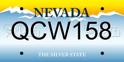 QCW158 Nevada License Plate