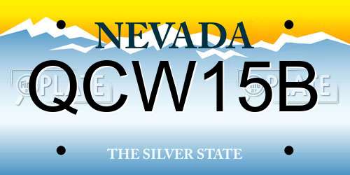 QCW15B Nevada License Plate
