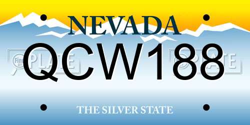 QCW188 Nevada License Plate