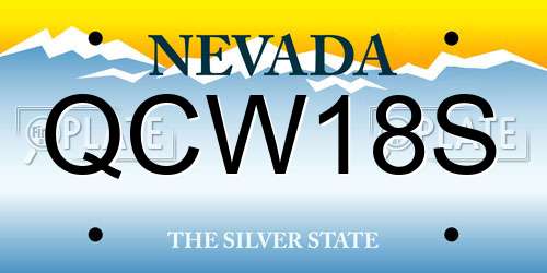 QCW18S Nevada License Plate