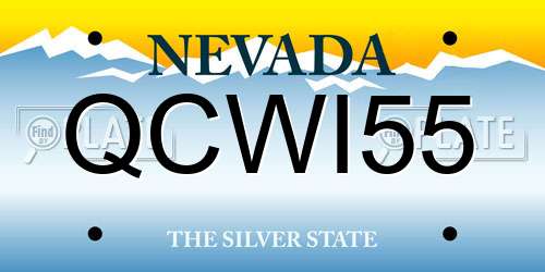QCWI55 Nevada License Plate