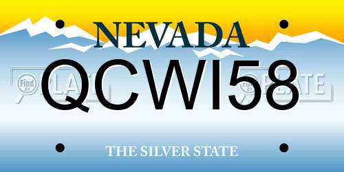 QCWI58 Nevada License Plate