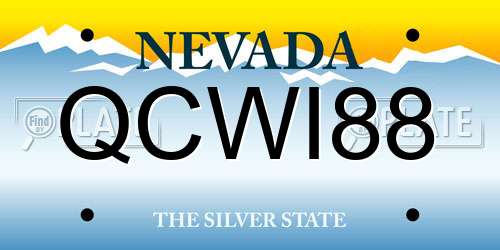 QCWI88 Nevada License Plate