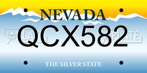 QCX582 Nevada License Plate