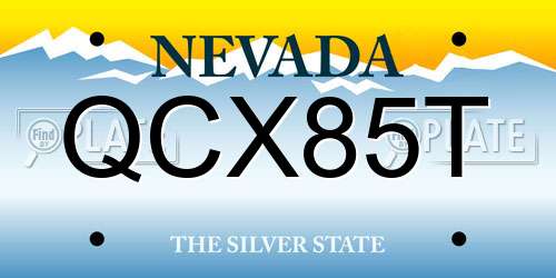 QCX85T Nevada License Plate