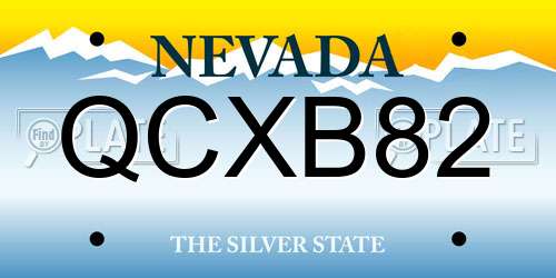 QCXB82 Nevada License Plate