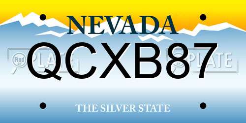 QCXB87 Nevada License Plate