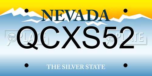 QCXS52 Nevada License Plate