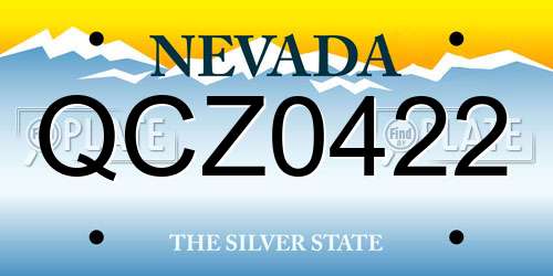 QCZ0422 Nevada License Plate