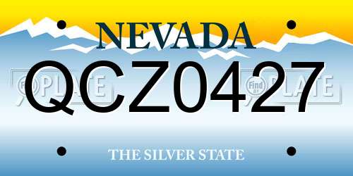 QCZ0427 Nevada License Plate