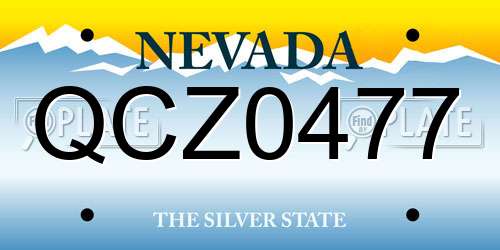 QCZ0477 Nevada License Plate