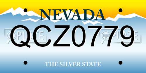 QCZ0779 Nevada License Plate