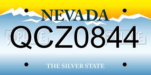 QCZ0844 Nevada License Plate