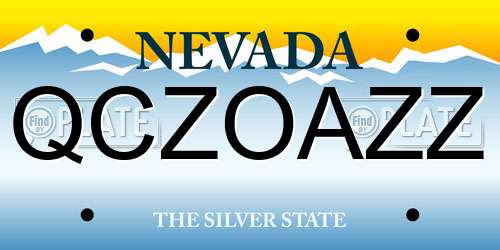 QCZOAZZ Nevada License Plate