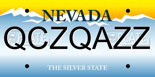 QCZQAZZ Nevada License Plate