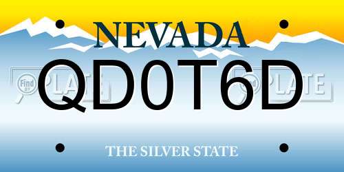 QD0T6D Nevada License Plate