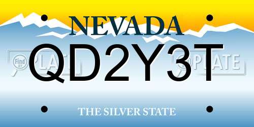 QD2Y3T Nevada License Plate