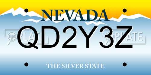 QD2Y3Z Nevada License Plate