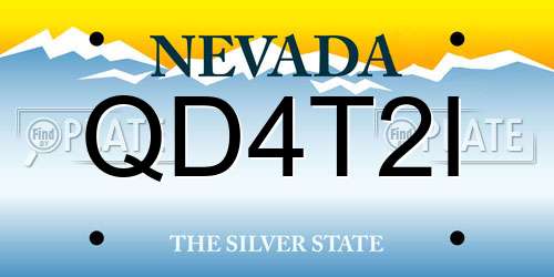 QD4T2I Nevada License Plate