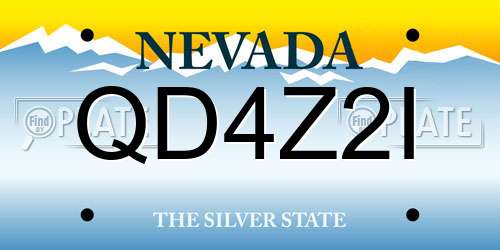QD4Z2I Nevada License Plate