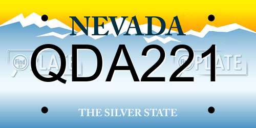 QDA221 Nevada License Plate