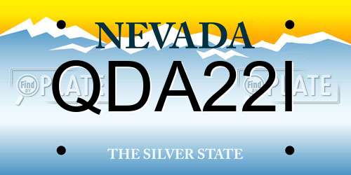 QDA22I Nevada License Plate