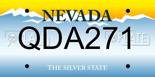 QDA271 Nevada License Plate