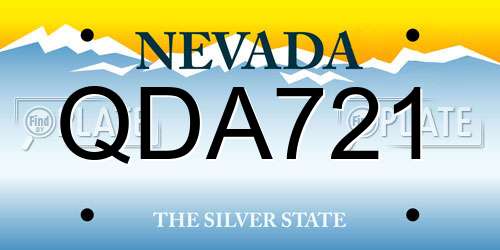 QDA721 Nevada License Plate