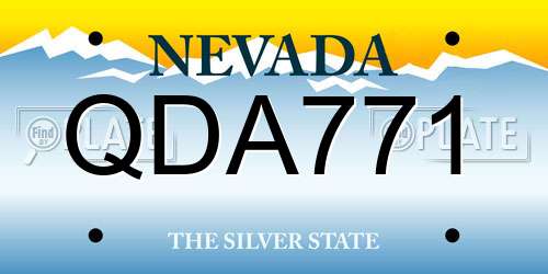 QDA771 Nevada License Plate