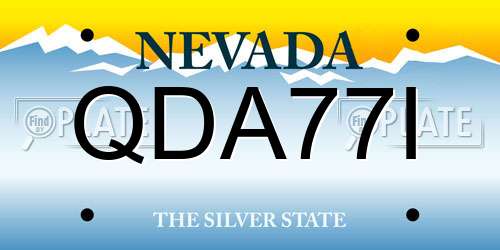 QDA77I Nevada License Plate
