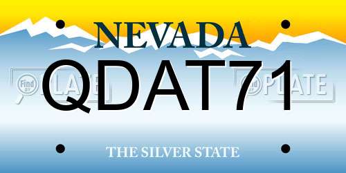 QDAT71 Nevada License Plate