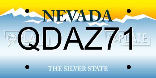 QDAZ71 Nevada License Plate