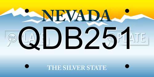 QDB251 Nevada License Plate