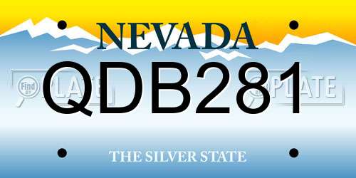 QDB281 Nevada License Plate