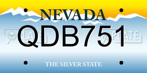QDB751 Nevada License Plate