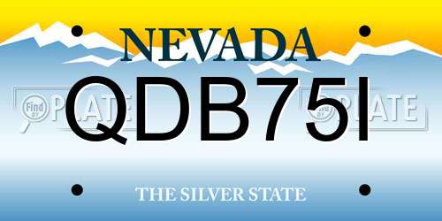 QDB75I Nevada License Plate